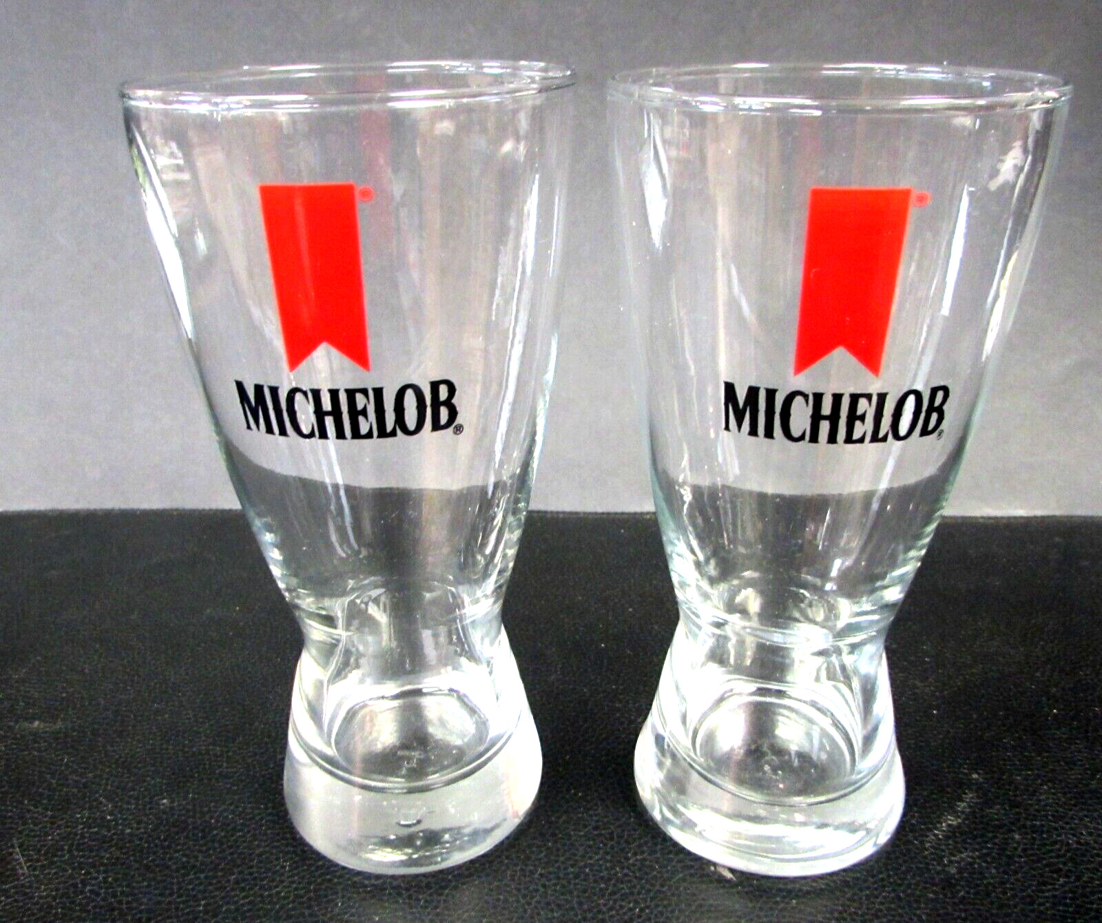 PAIR  MICHELOB   BEER   TALL  GLASSES   -  MINT