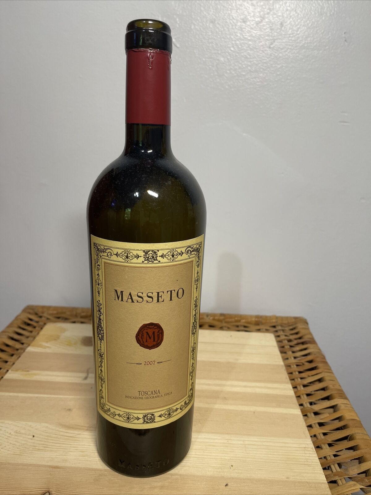 Masseto Tenuta Dell Ornellaia 2007 Wine Bottle Empty Tuscany Italy No Cork