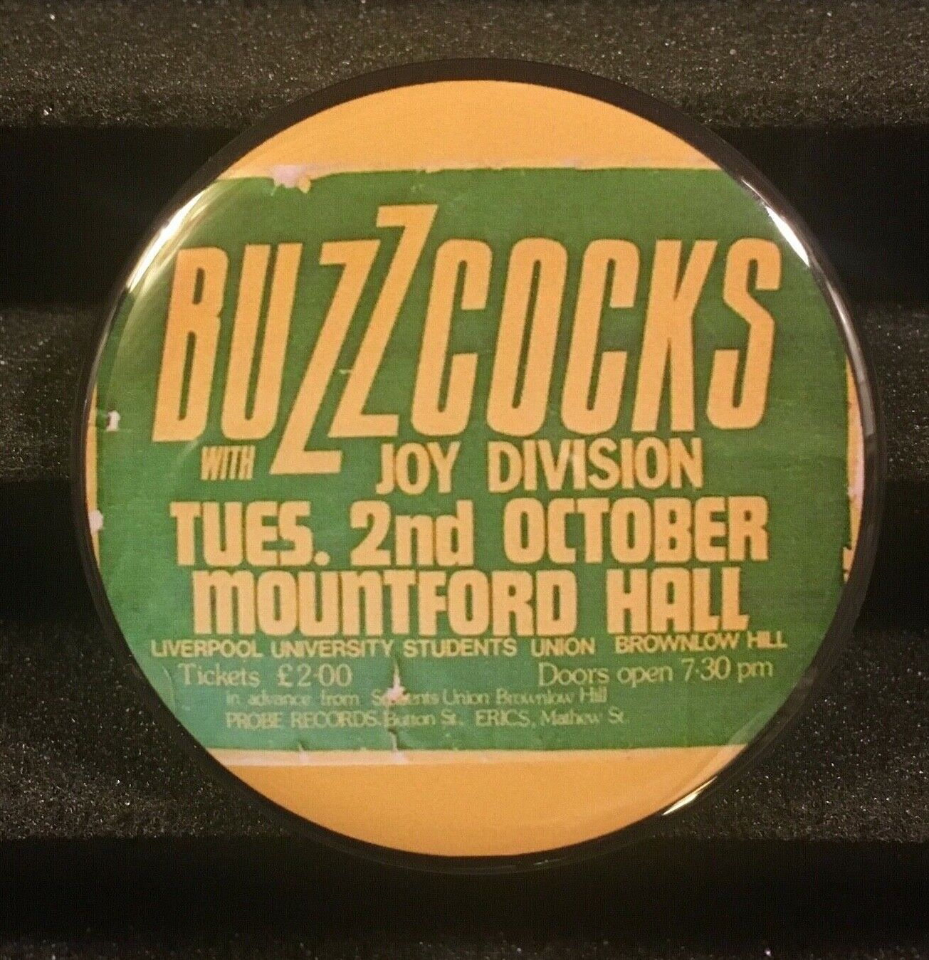 BUZZCOCKS + JOY DIVISION Concert Poster Pin Button Badge 2.25\