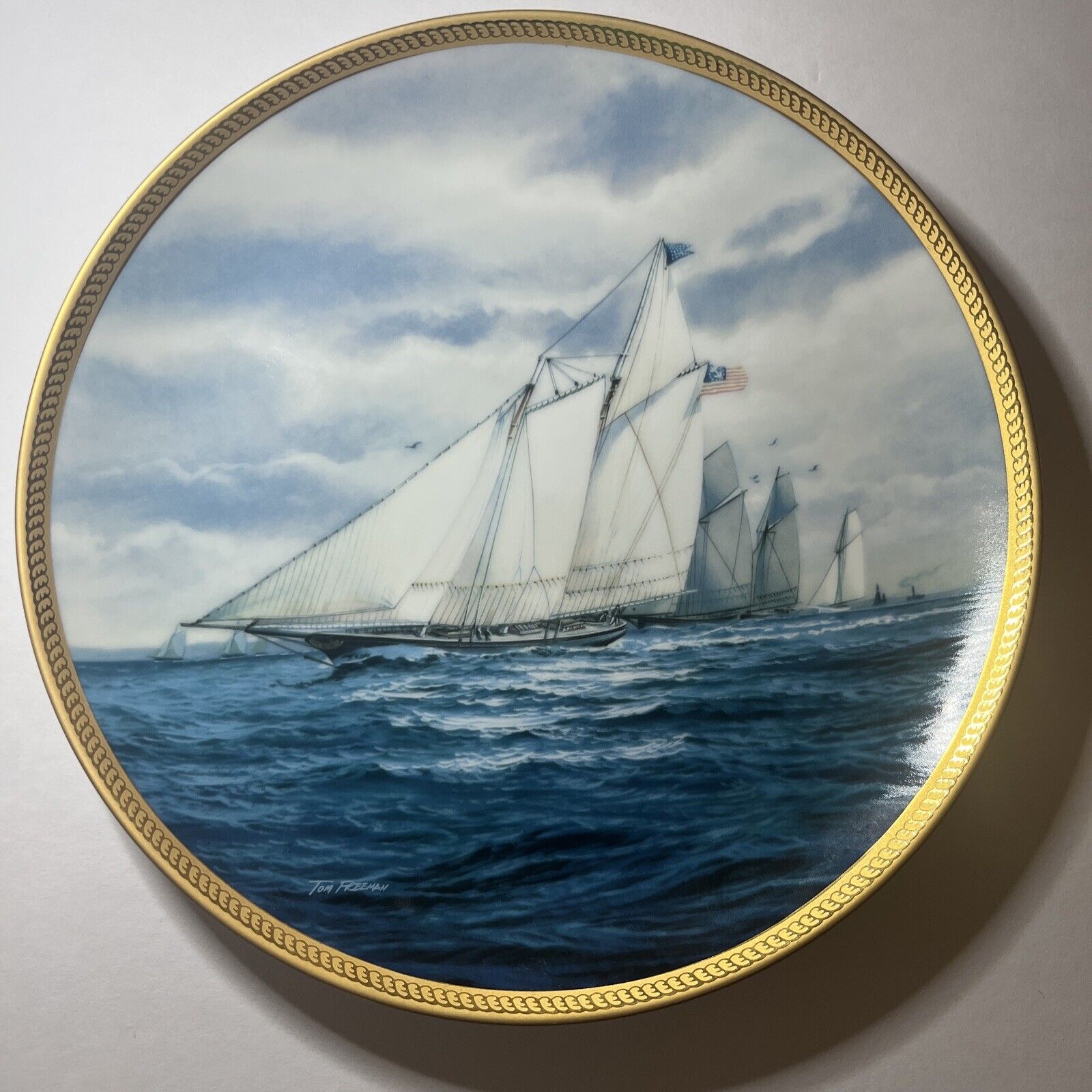 1987 Collectors Plate America By Tom Freeman America\'s Greatest Sailing Ships