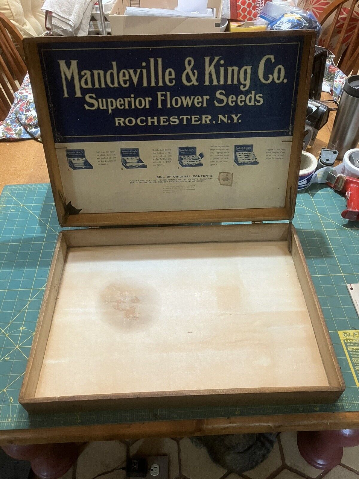 Vintage Mandeville & King Superior Flower Seeds Country Store Wood Display Box