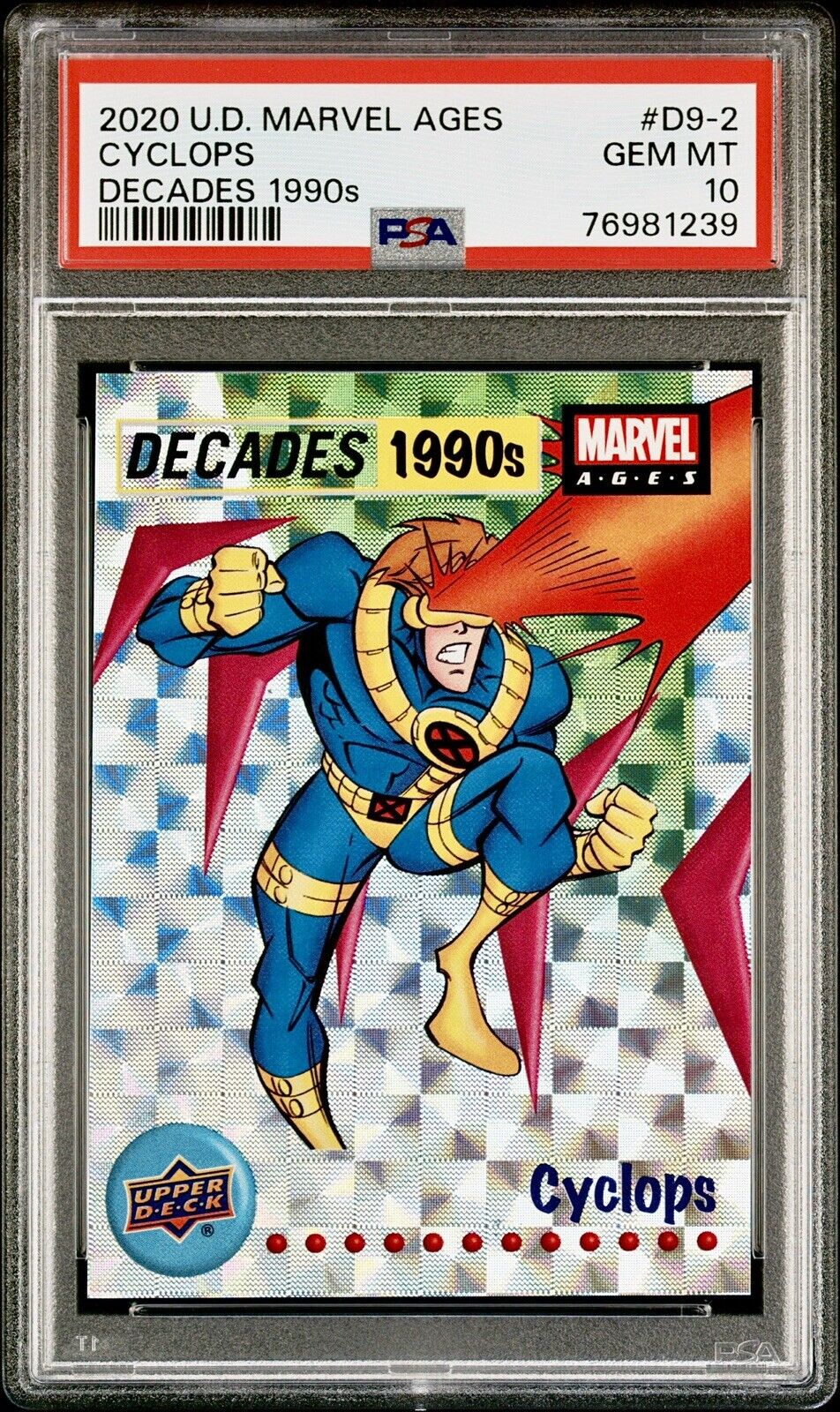 2020 U.D. Marvel Ages Decades 1990s #D9-2 Cyclops PSA 10 💎 🔥RARE🔥