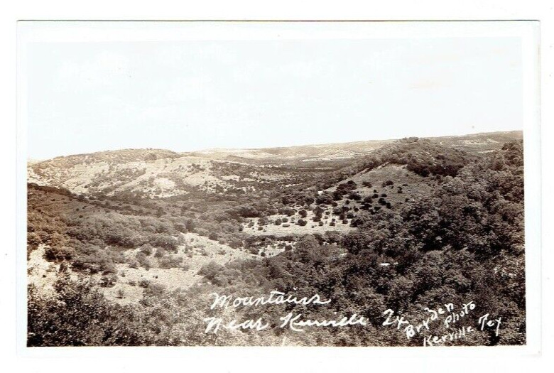 RPPC Mountains near Kerrville Texas TX Hill Country Scenic View Postcard Photo