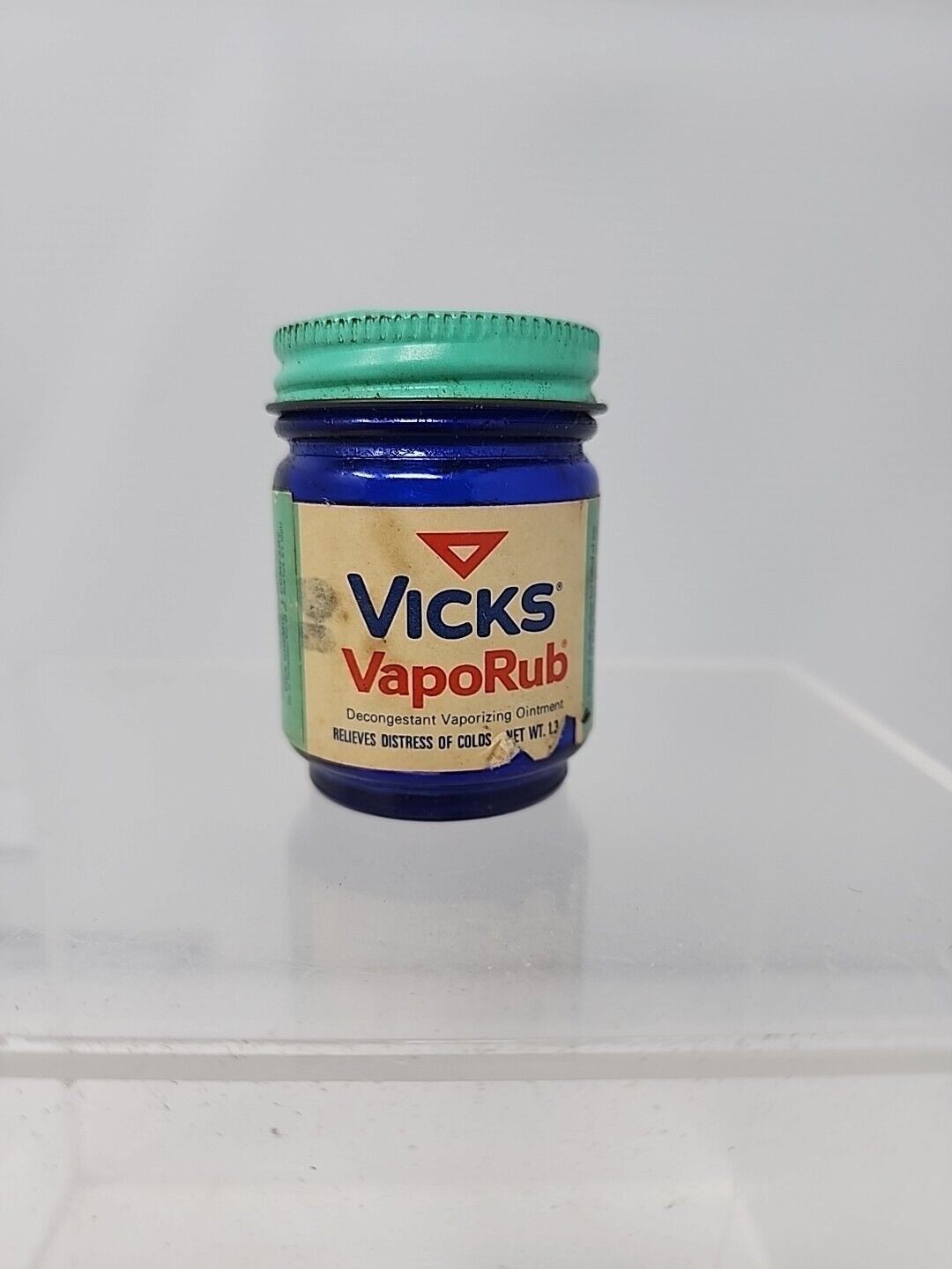 Vintage Vicks VapoRub 1.3 oz Blue Glass Jar