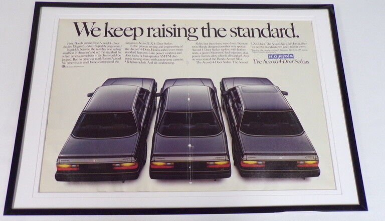 1985 Honda Accord LX 12x18 Framed ORIGINAL Vintage Advertising Display