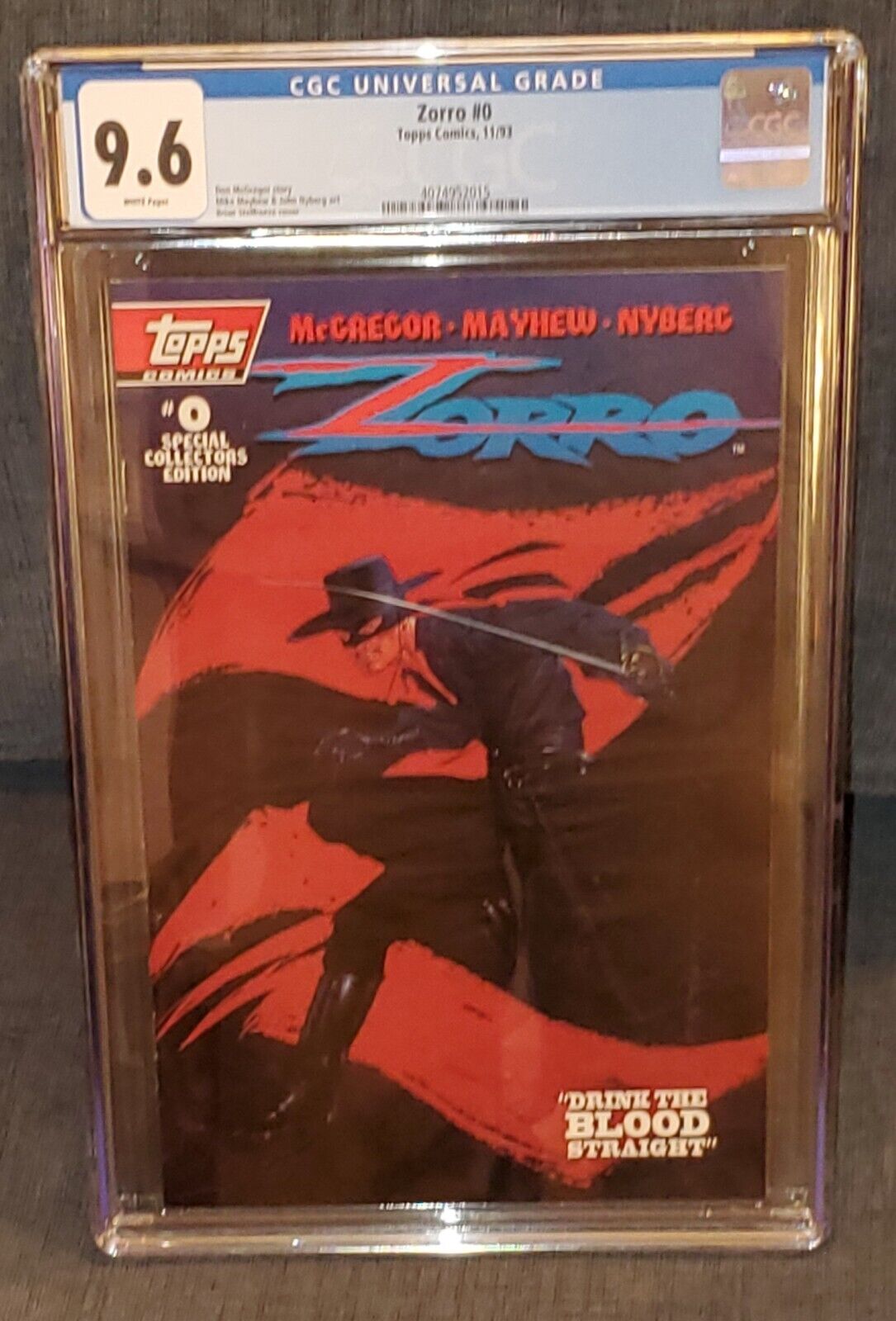 Zorro #0 CGC 9.6 NM+ WHITE 1993 Topps Comics ]
