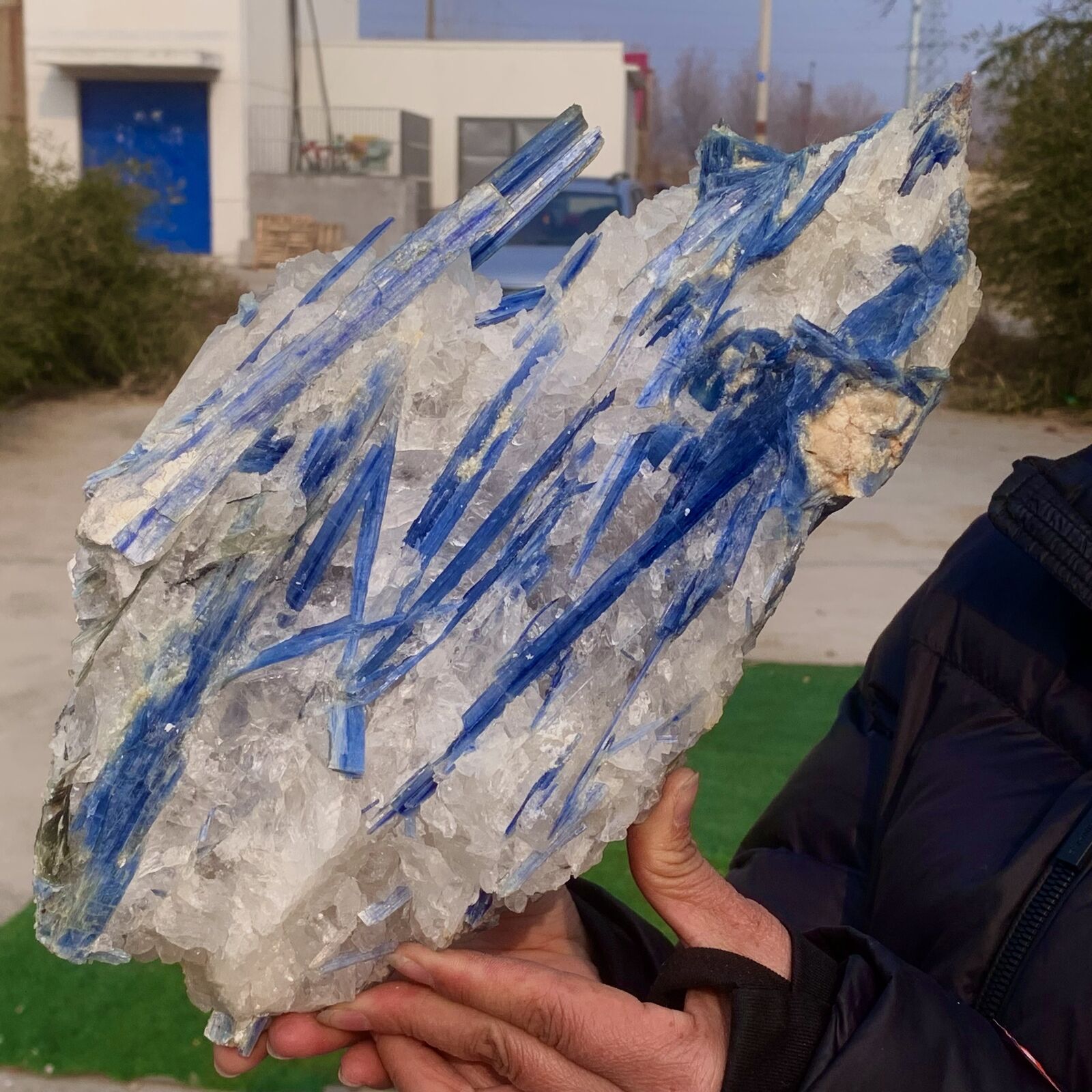 10.62LB Rare Natural beautiful Blue KYANITE with Quartz Crystal Specimen Rough