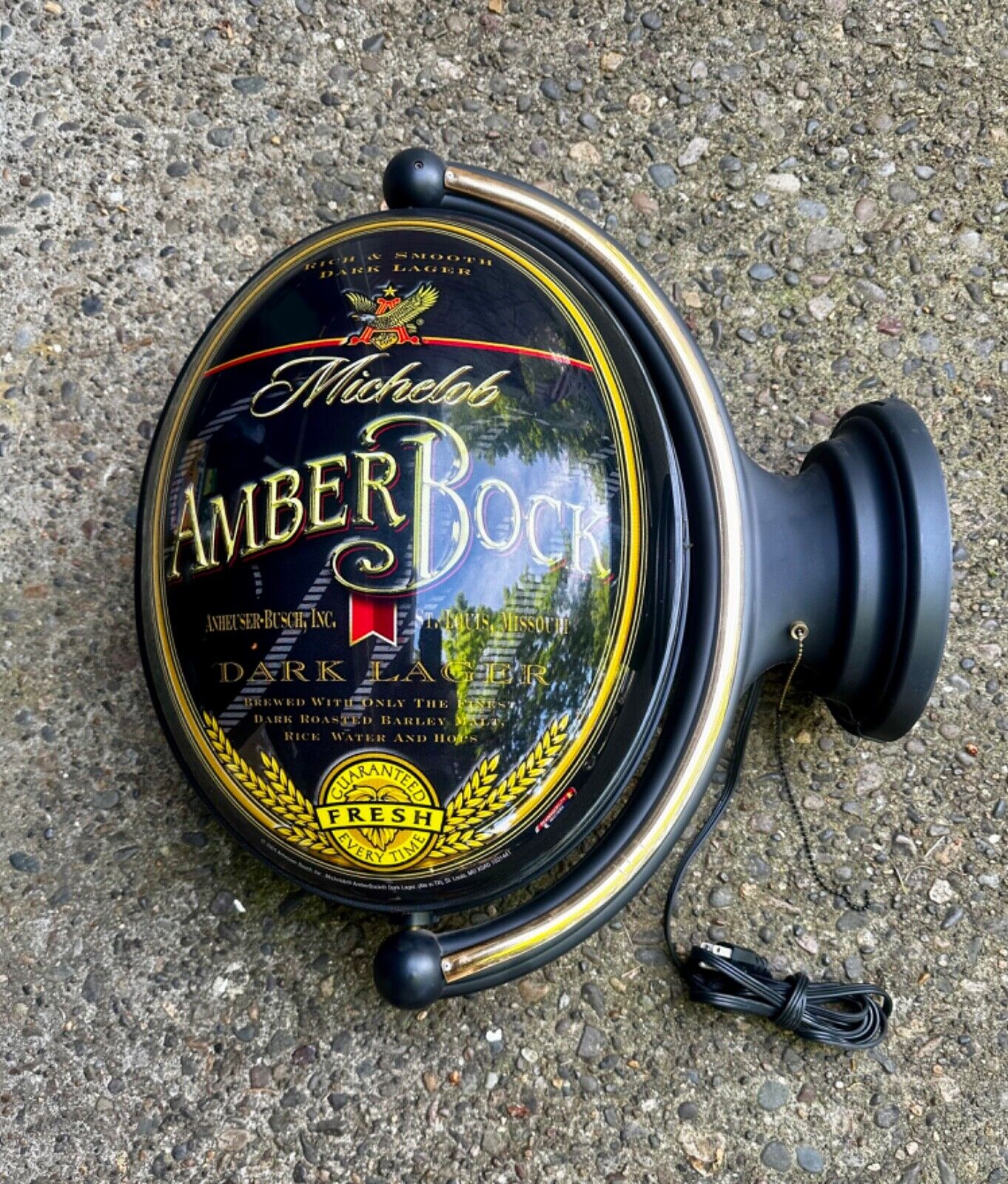 Michelob Amber Bock Rotating Beer Bar Sign Display - Works Perfect - Rare Item