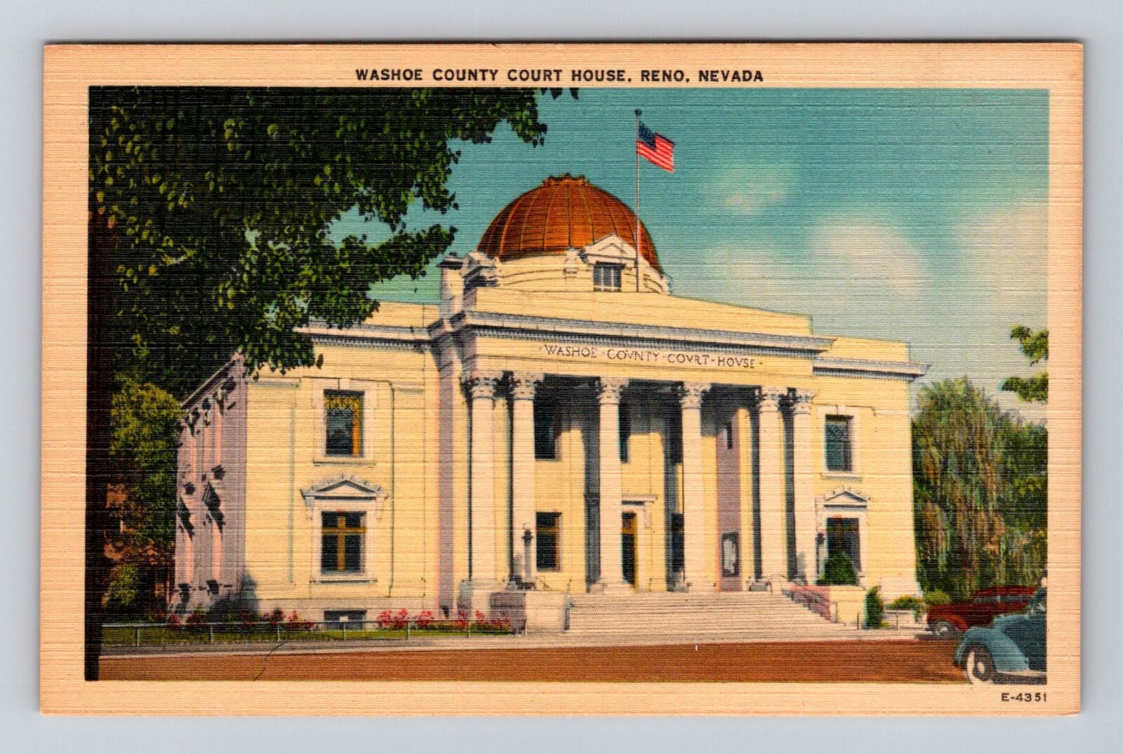 Reno NV-Nevada, Washoe County Courthouse, Antique, Vintage Souvenir Postcard