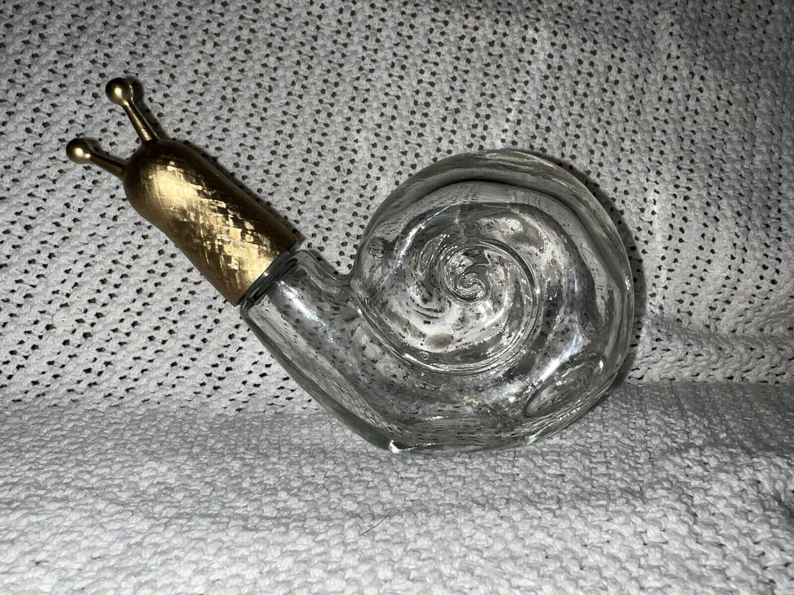 Vintage Avon Glass Snail Perfume Bottle, Empty