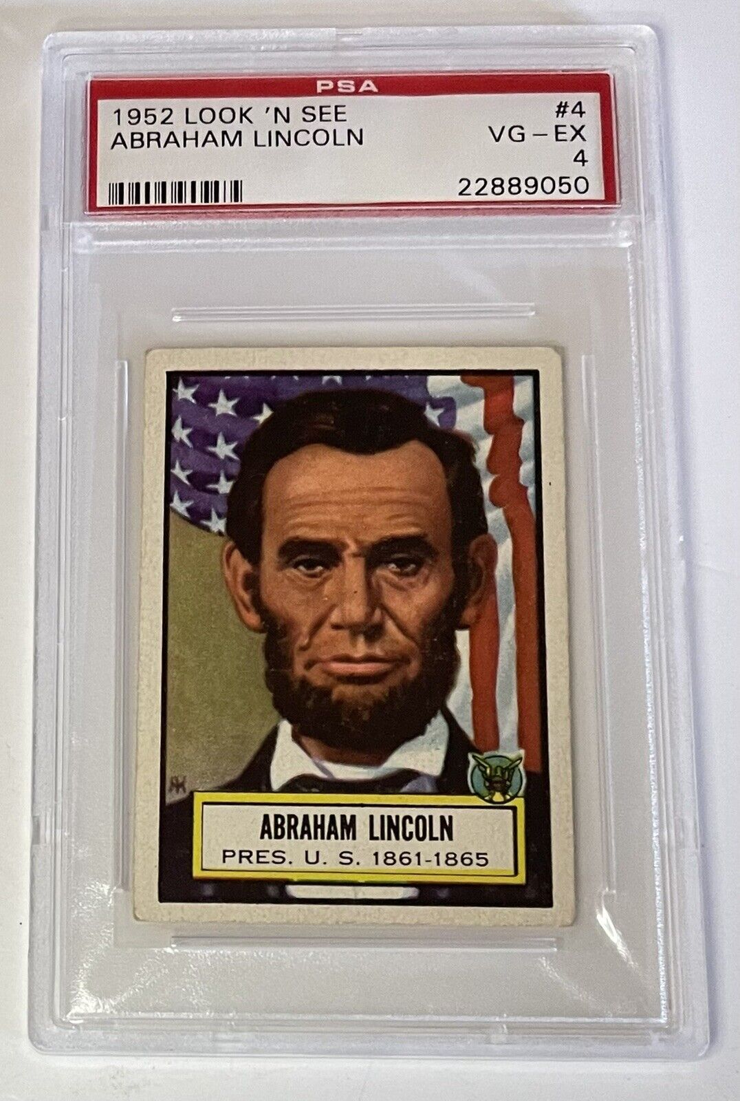 Vintage Abraham Abe Lincoln 1952 Look ‘ N See 4 PSA 4 VG-EX Very Good-Ex. Card