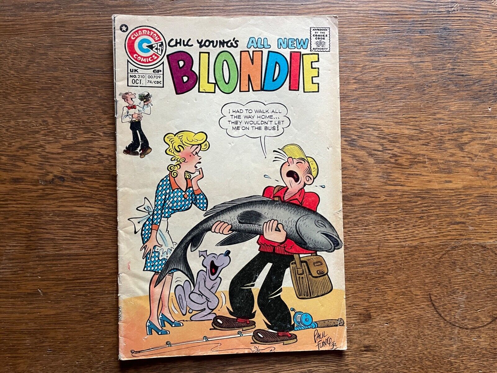 1974 CHARLTON COMIC BOOK CHIC YOUNG\'S BLONDIE 210 NEWSPAPER COMIC STRIP ART 70\'S