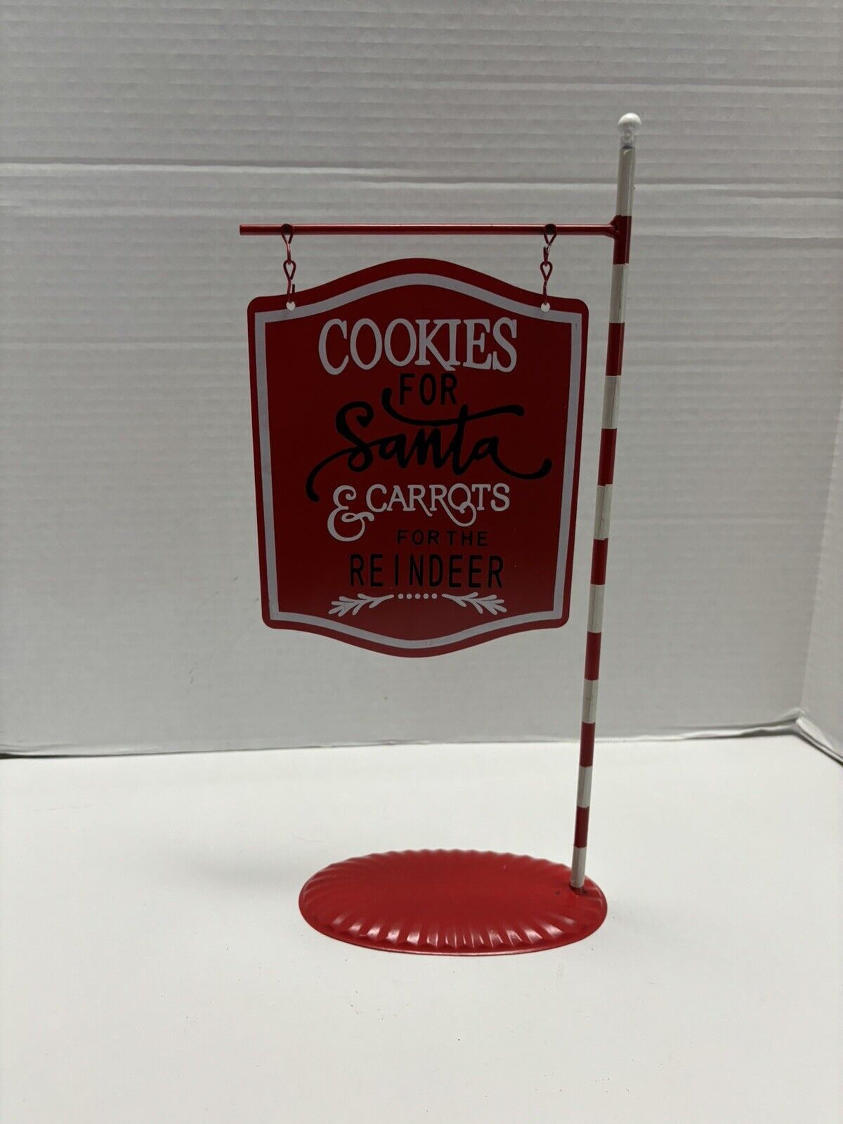 “Cookies for Santa & Carrots for the Reindeers Christmas Sign on Pole