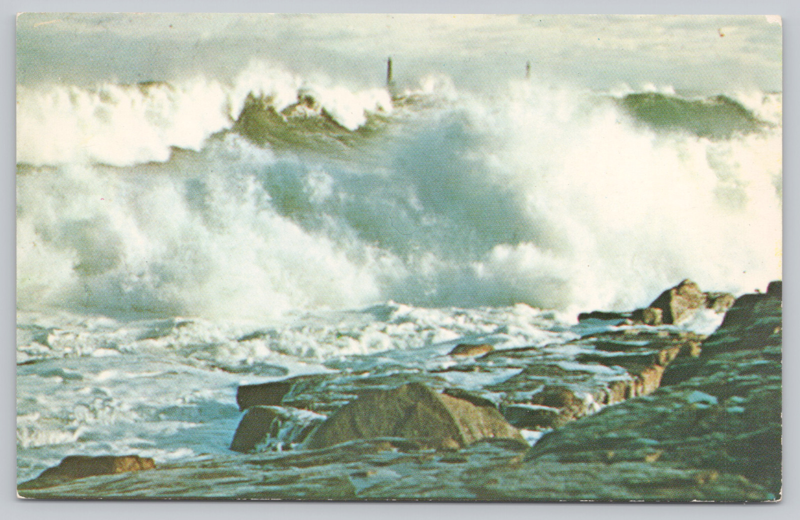 Postcard Pounding Surf Rockport Cape Ann MA
