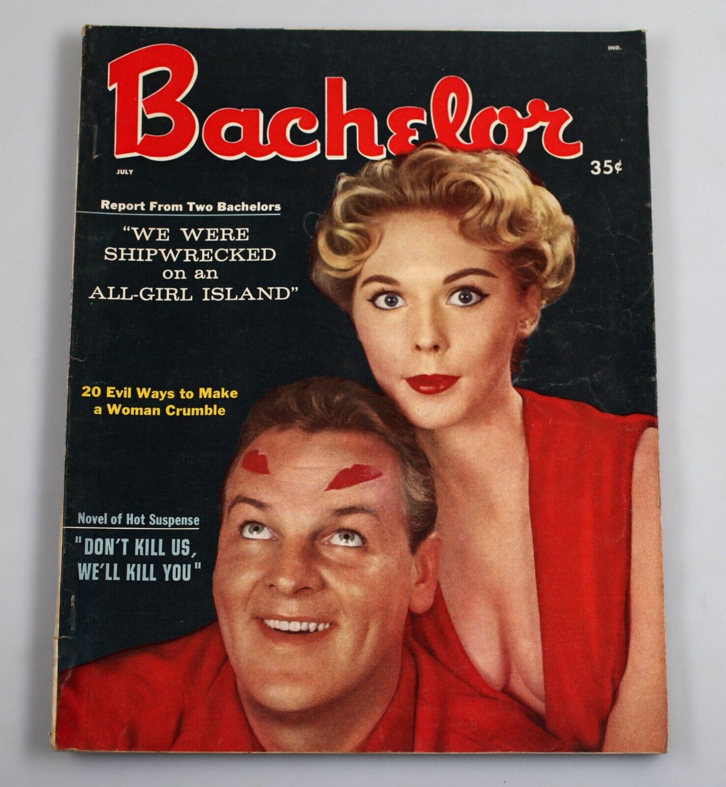 Cheesecake Pin-up Magazine Bachelor July 1958 Shipwrecked on All Girl Island