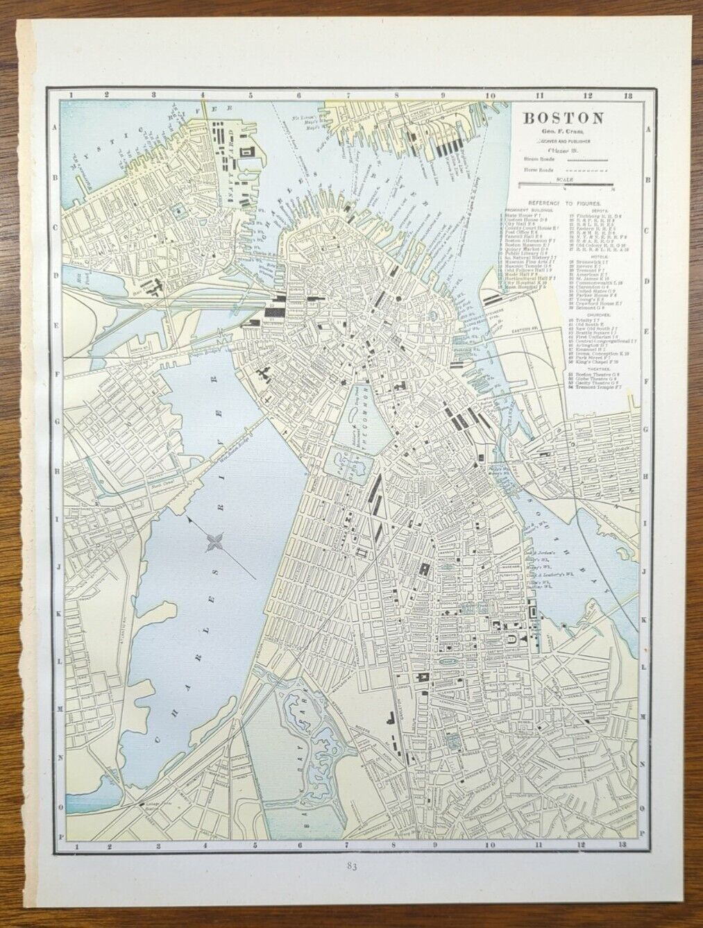 Vintage 1892 BOSTON MASSACHUSETTS Map 11\