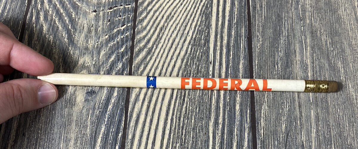 Vintage Federal Fertilizers White Red Blue Unsharpened Pencil