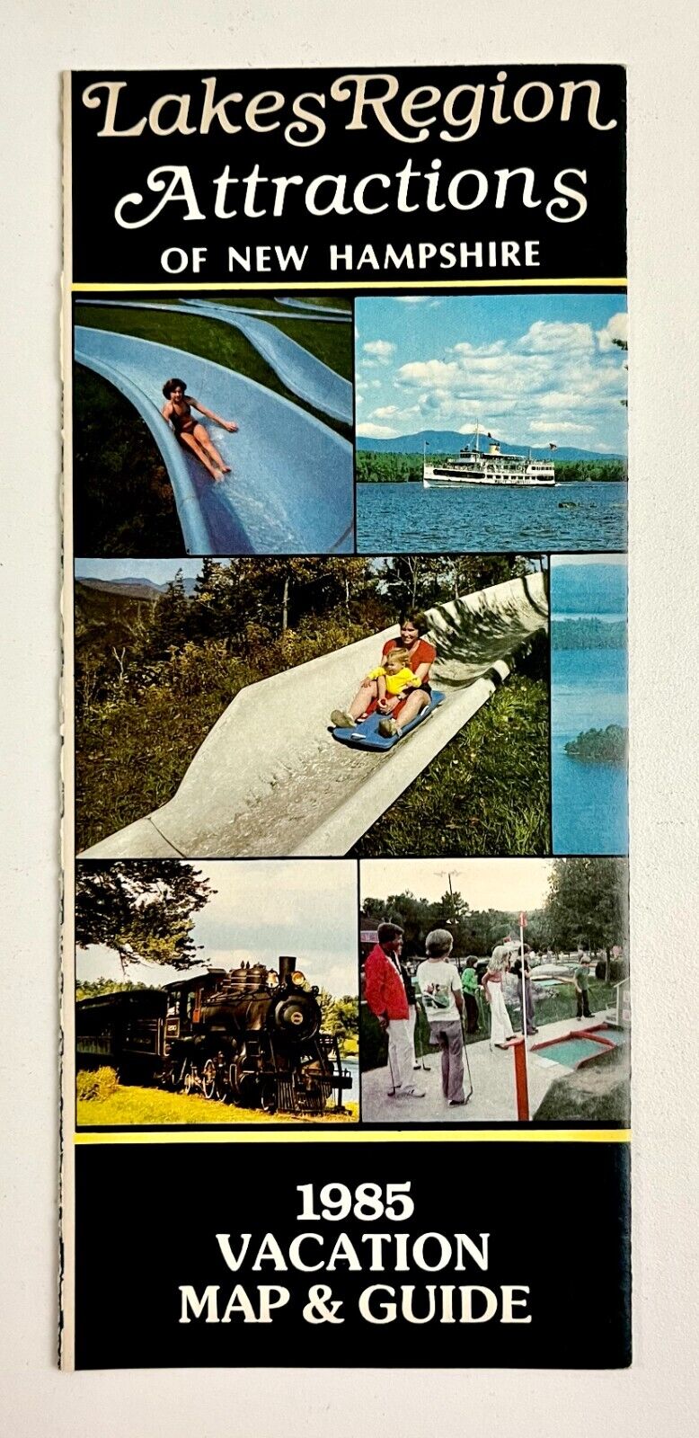 1985 New Hampshire Lakes Region Attractions Vacation Guide VTG Travel Brochure