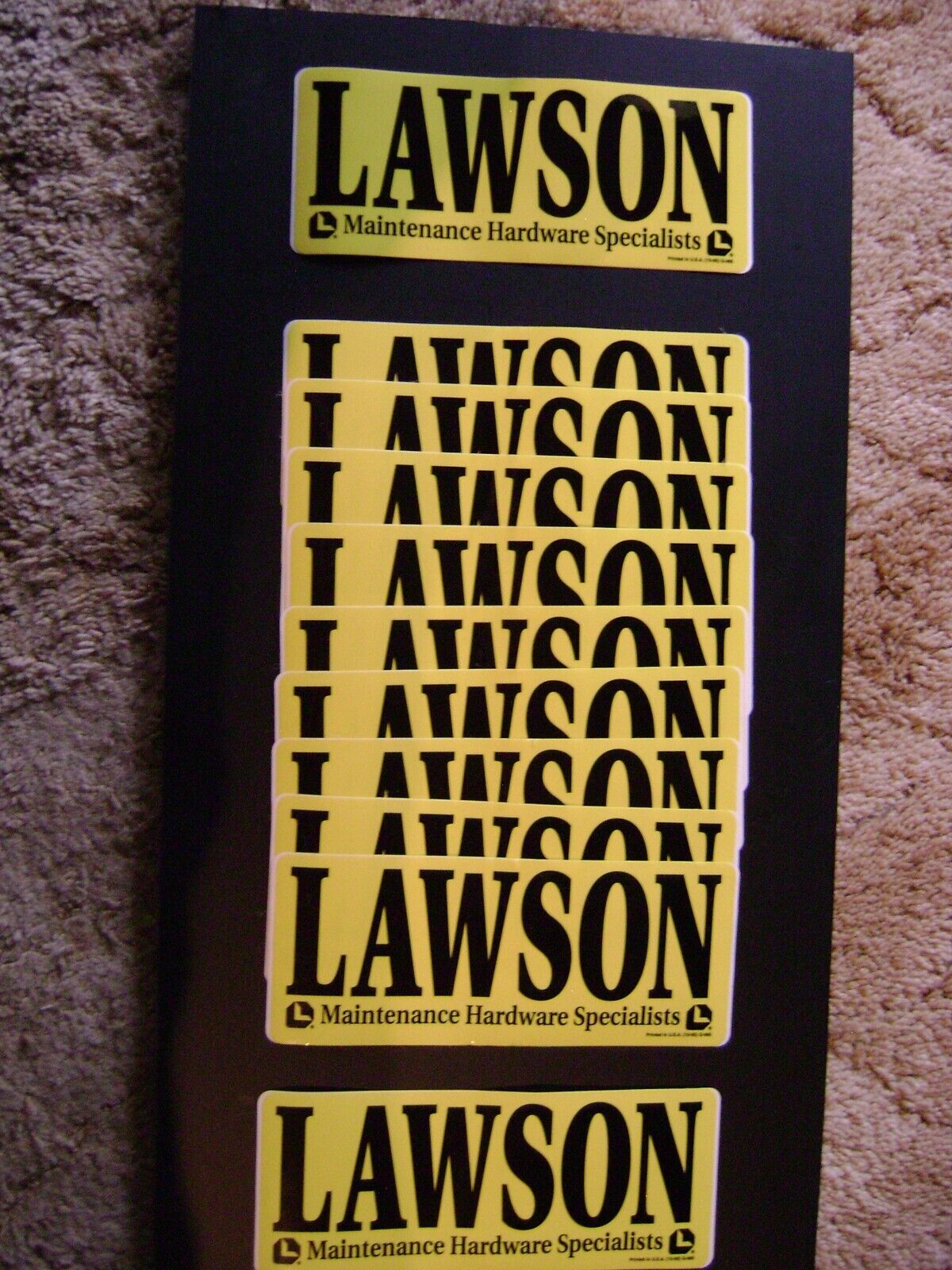 (Lot of 10) Vintage Lawson Hardware sticker decals (1990\'s stock)