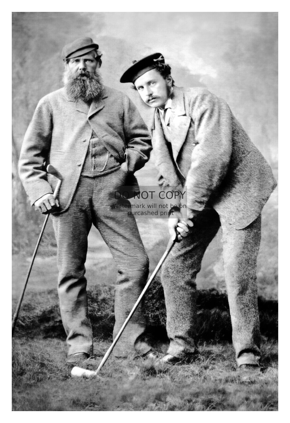 PIONEER GOLFER OLD AND YOUNG TOM MORRIS 4X6 PHOTO