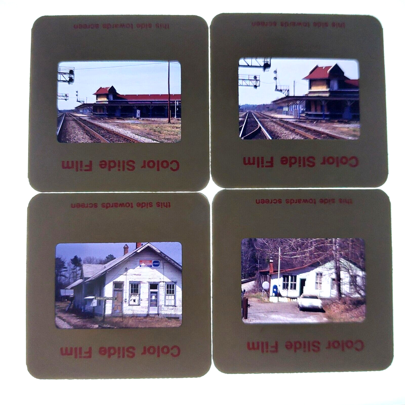 1986 35mm Color Slides Train Depot Post Office Americana 18 Slides #P1