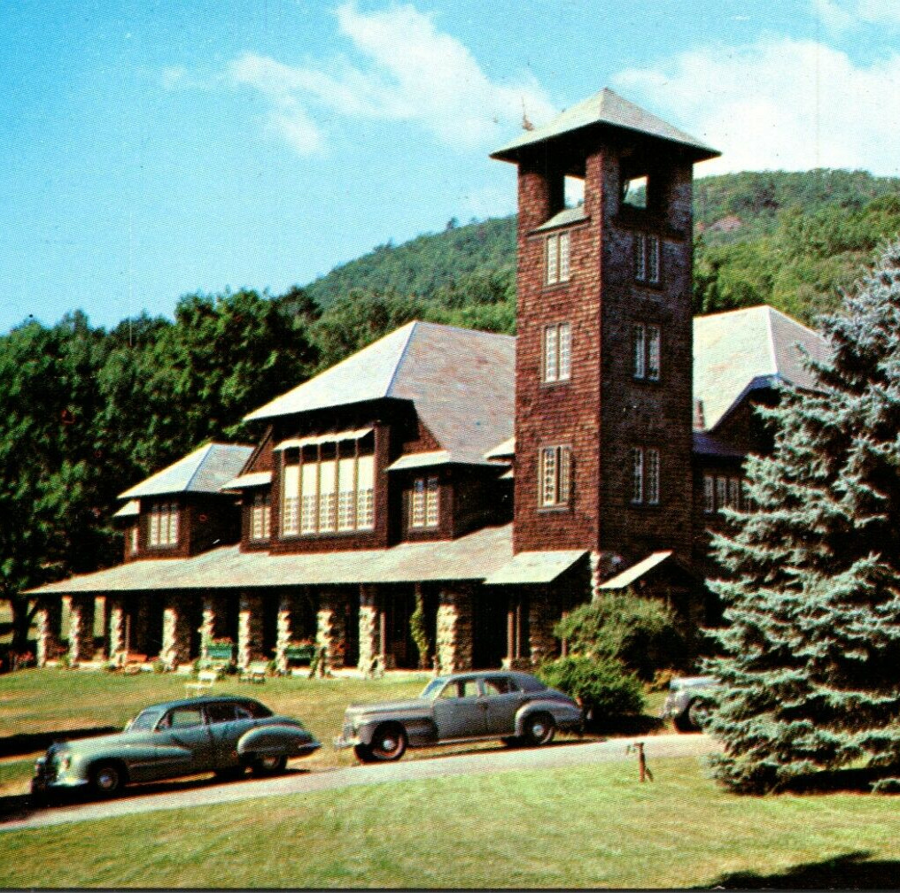 1951 Silver Bay Auditorium Lake George NY Dexter Press Chrome Unposted Postcard