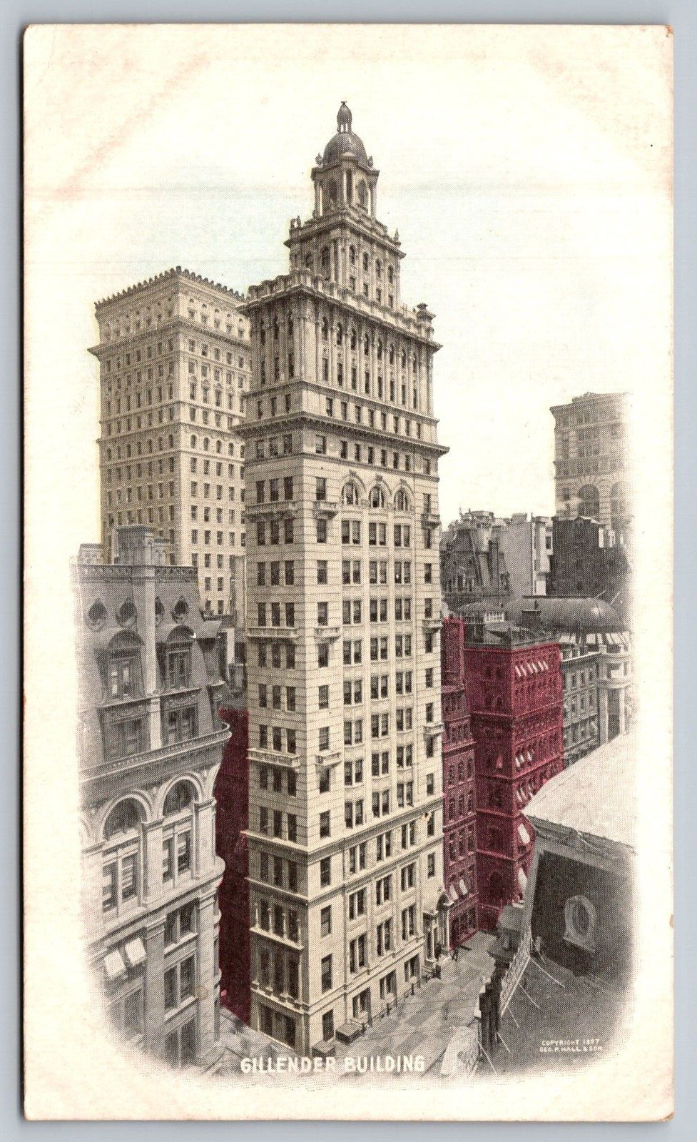 NEW YORK Gillender Building NYC Early Skyscraper Wall St. c1897 Private Mailing