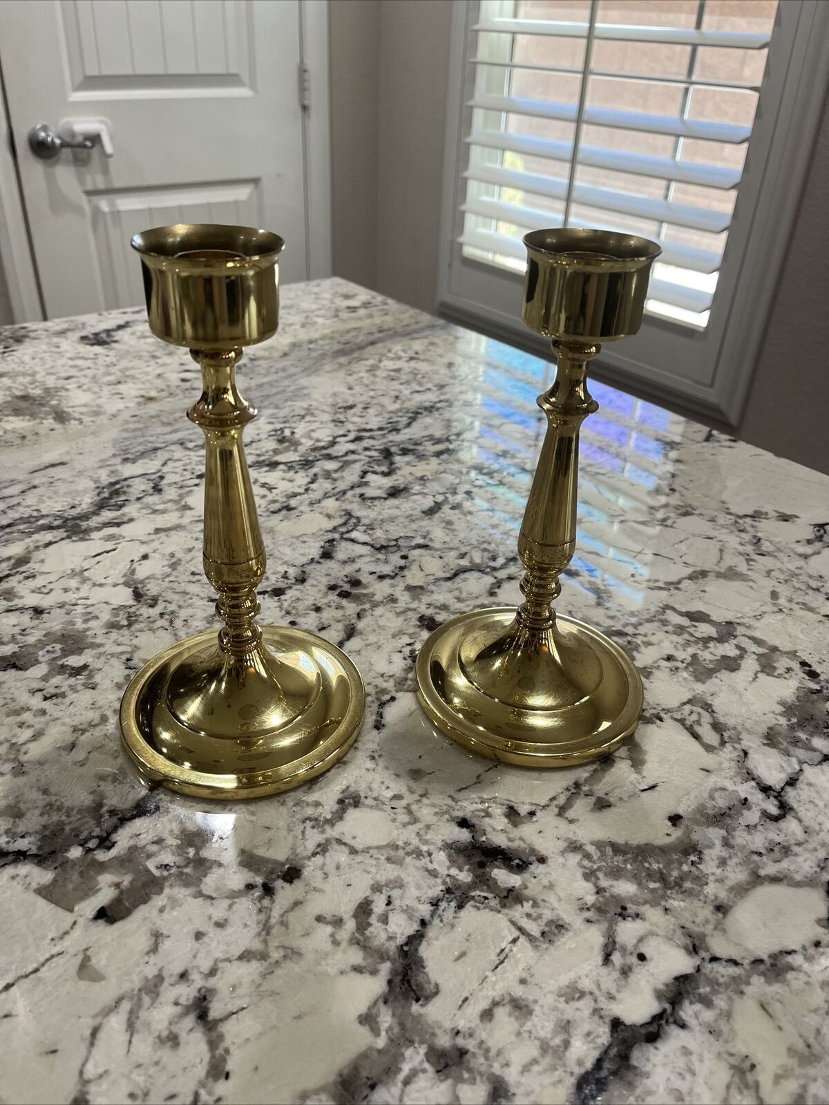 Vintage Baldwin Polished Brass Candlestick - 8 inches Tall
