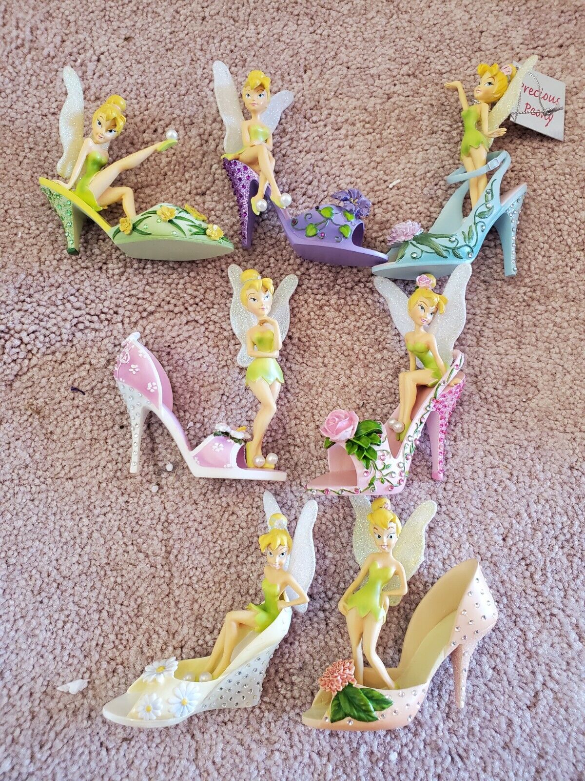 Disney Hamilton Collection Tinkerbell Tink\'s Garden Of Style Shoe Collection Lot