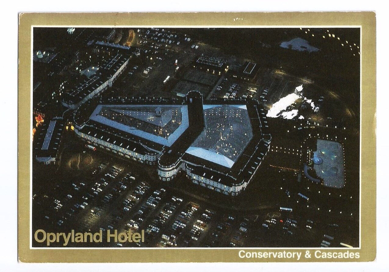 Nashville Tennessee TN Postcard Opryland Hotel Night Aerial View