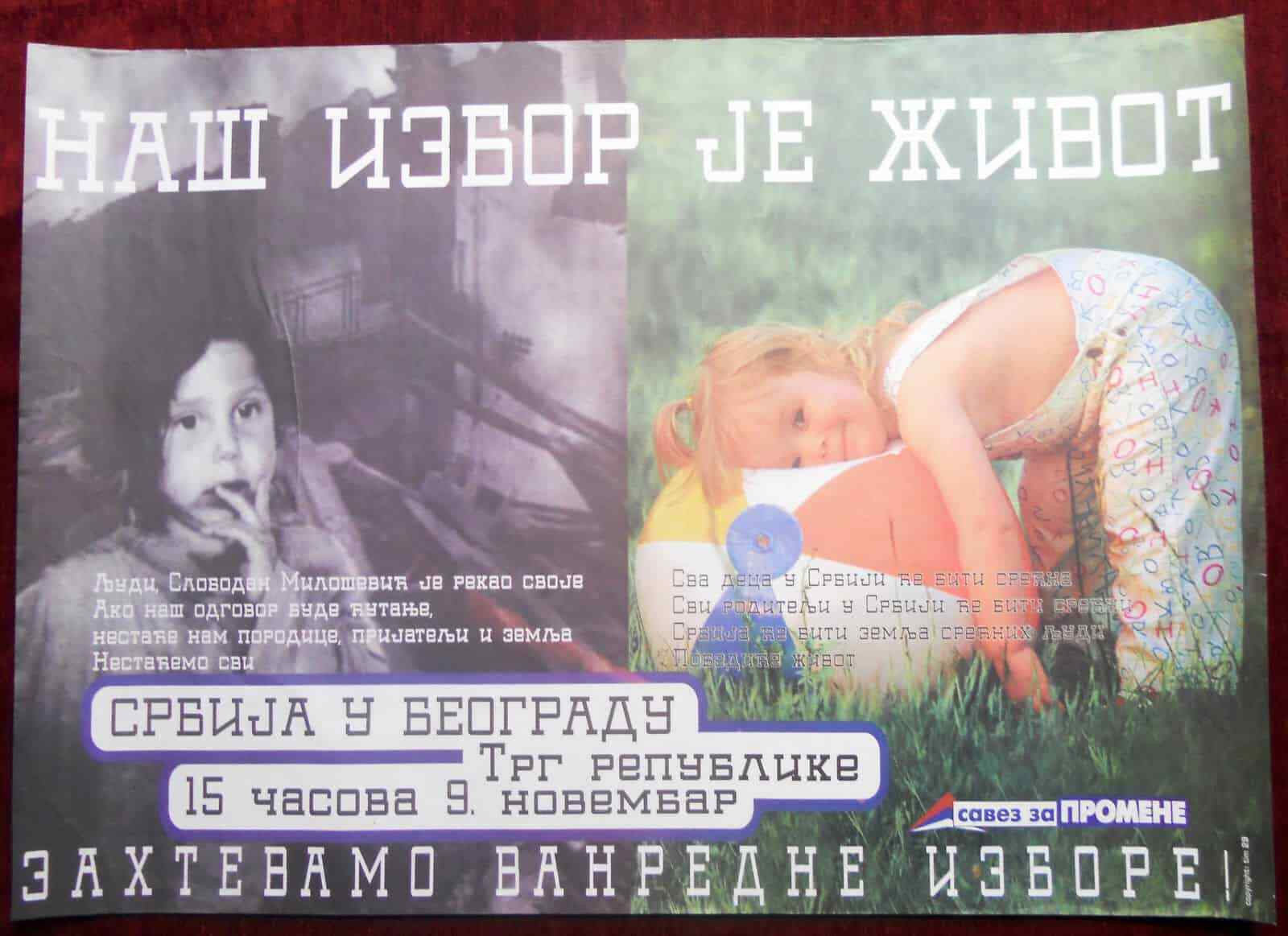 1990’s Original Poster Anti Milosevic Opposition False Democracy Serbia