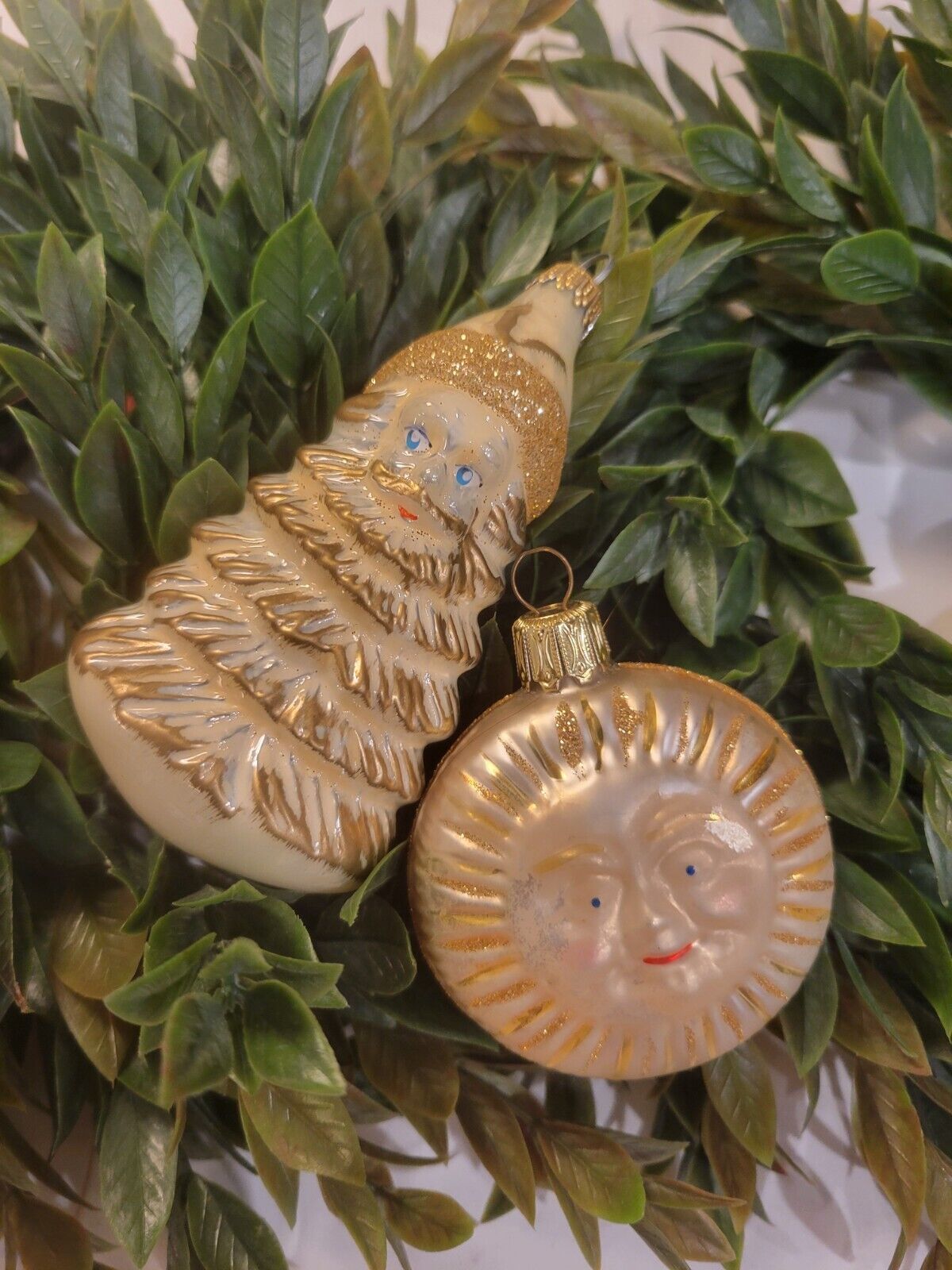 Vintage mid-century glass Christmas ornaments