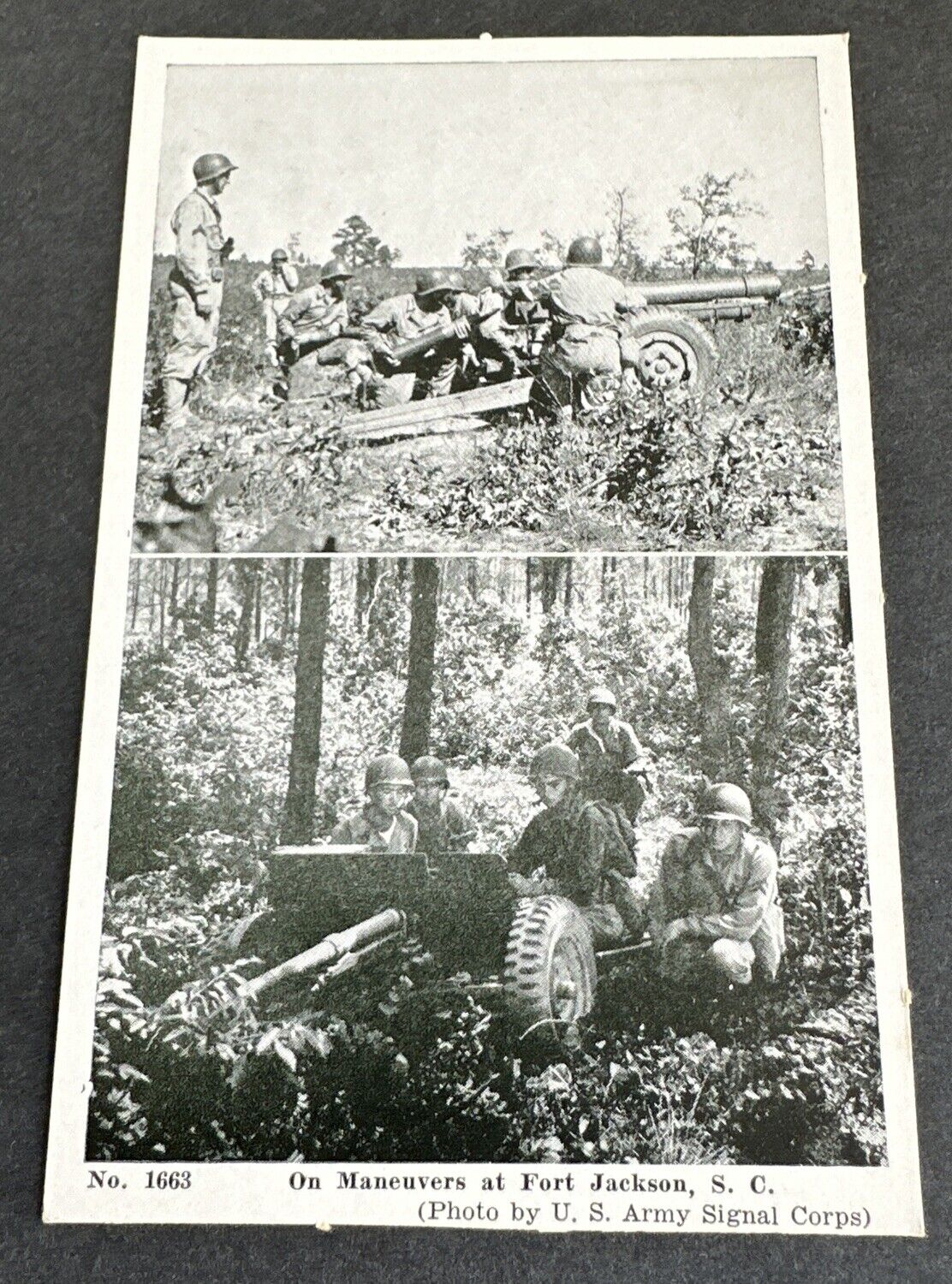 Vintage Postcard: ON MANEUVERS FORT JACKSON, SC ~RPPC U.S. ARMY SIGNAL CORPS