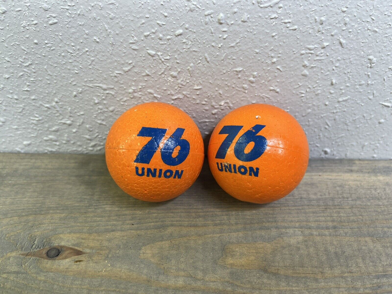 lot of 2 Vintage Union 76 Orange Antenna Ball Topper Original  Gas Oil