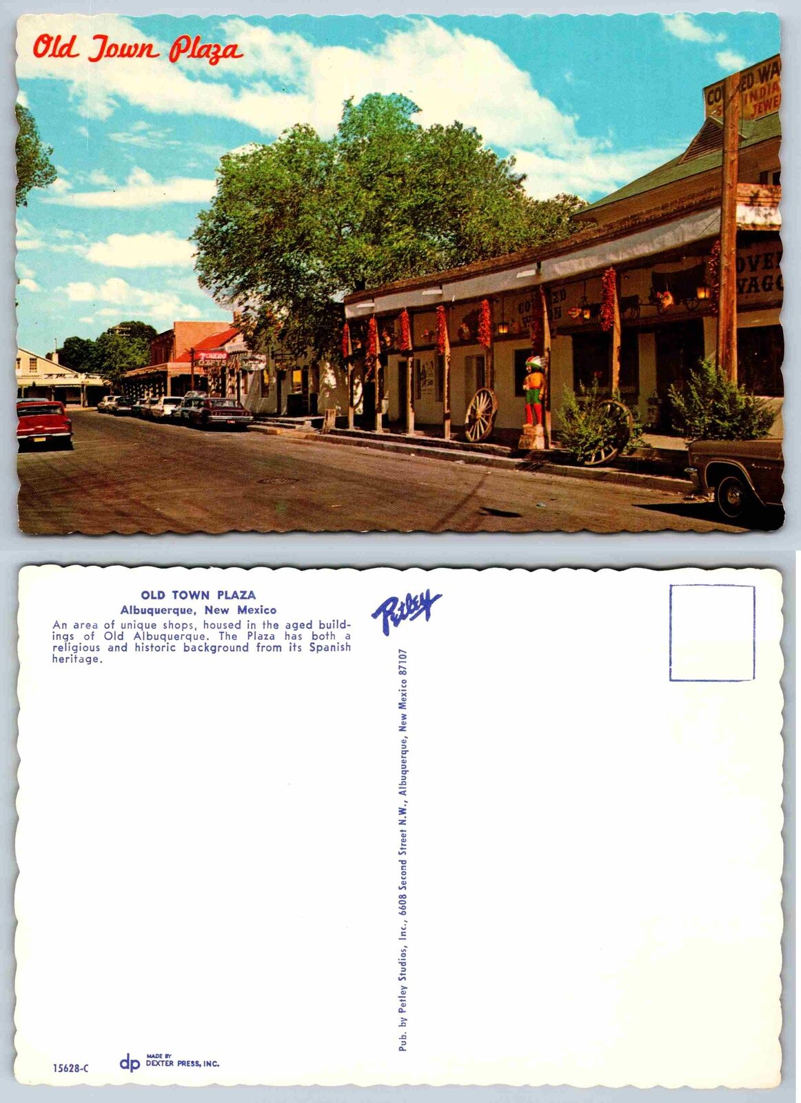 Vintage Postcard - Shops at Old Town Plaza - Albuquerque New Mexico 