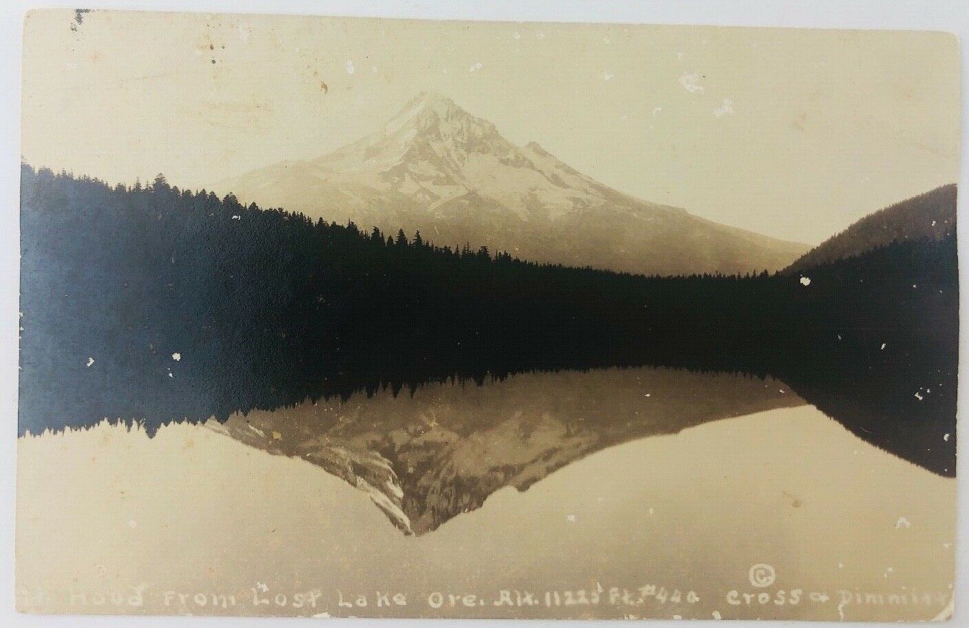Vintage Lost Lake Oregon OR RPPC Mt. Hood from Lost Lake Postcard
