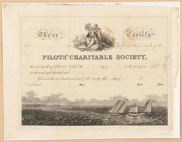 Photo:Pilots' charitable society membership certificate
