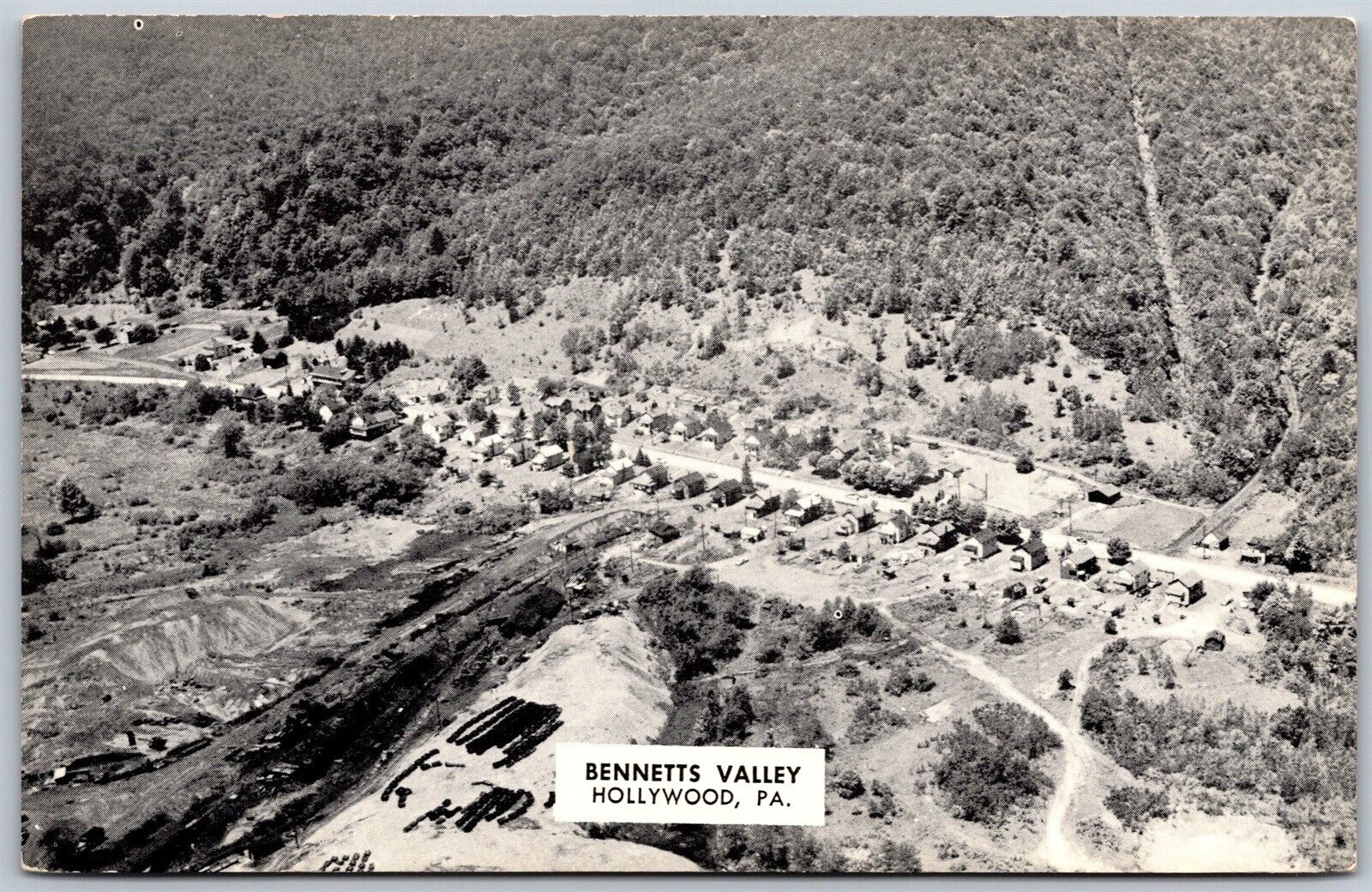 Vtg Hollywood Pennsylvania PA Bennetts Valley Aerial View Postcard