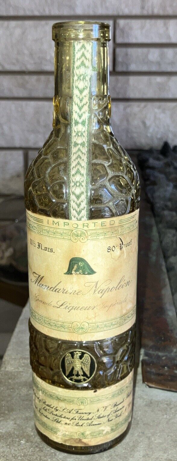 Vintage Antique Mandarine Grand Napoleon Liqueur Bottle Empty Mandarin