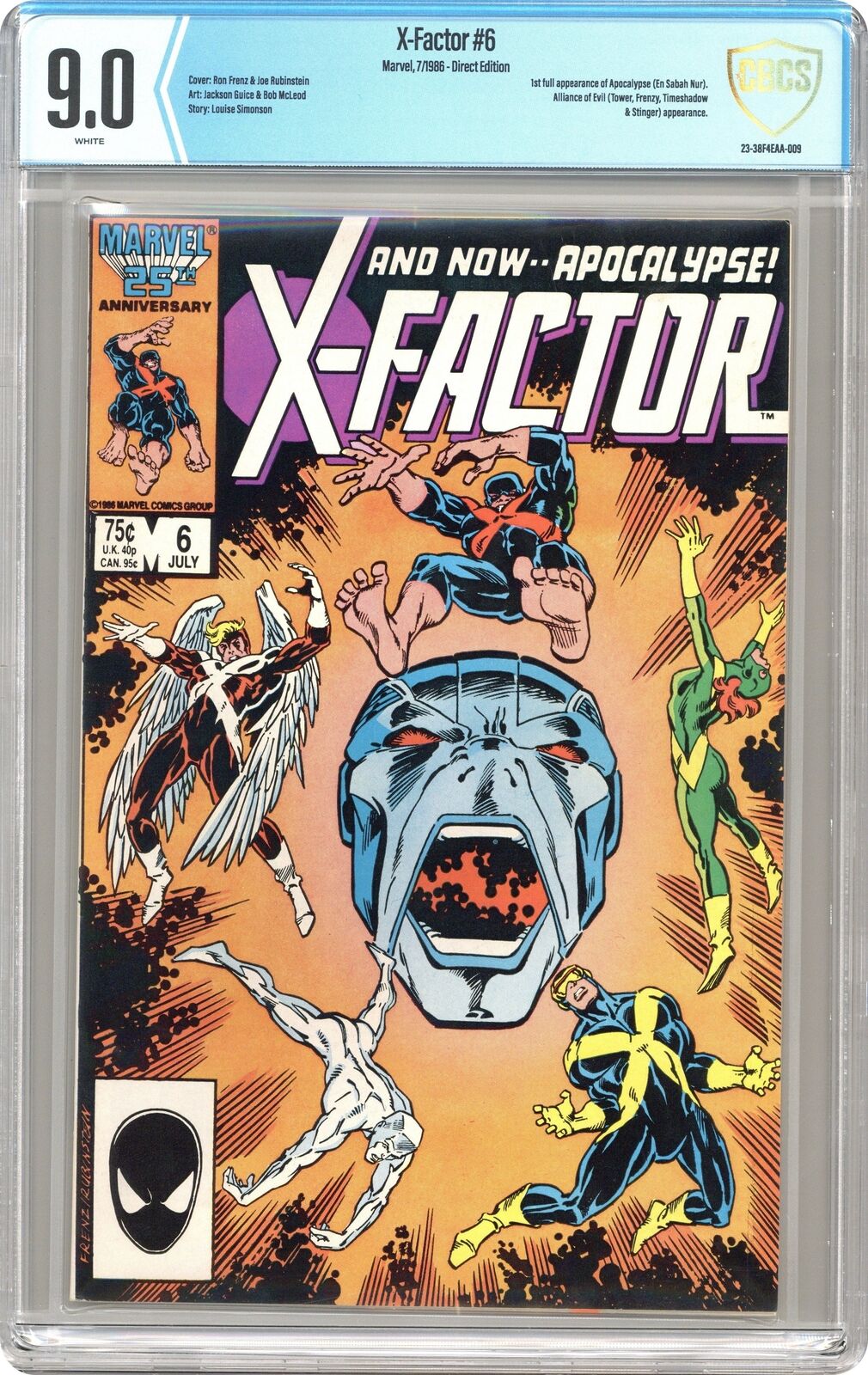 X-Factor #6D CBCS 9.0 1986 23-38F4EAA-009 1st full app. Apocalypse