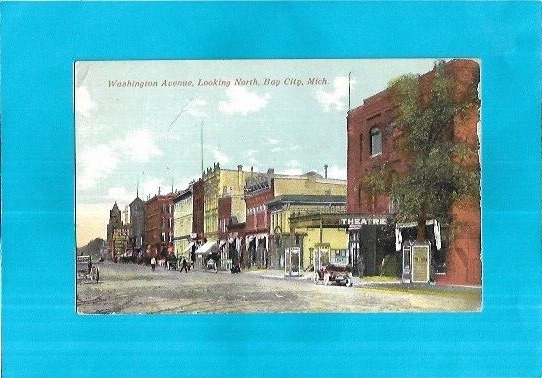 Vintage Postcard-Washington Avenue, Bay City, Michigan