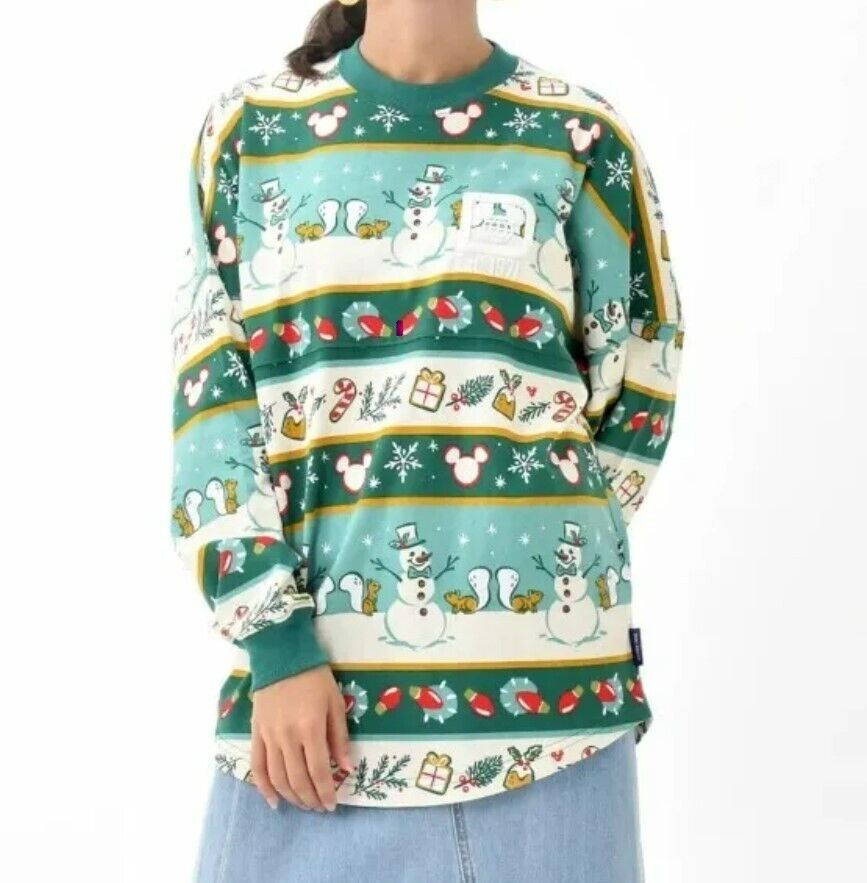 2022 Disney Parks Spirit Jersey Sweatshirt Womens 2XL Green Christmas