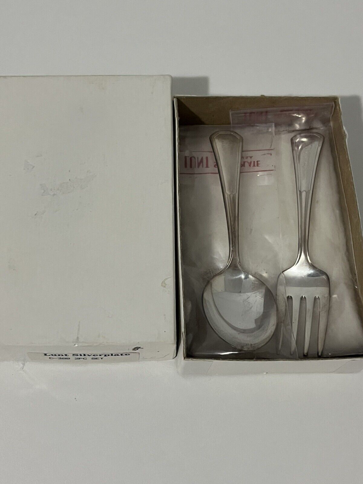 New Sealed Lunt Silverplate Baby Fork And Spoon
