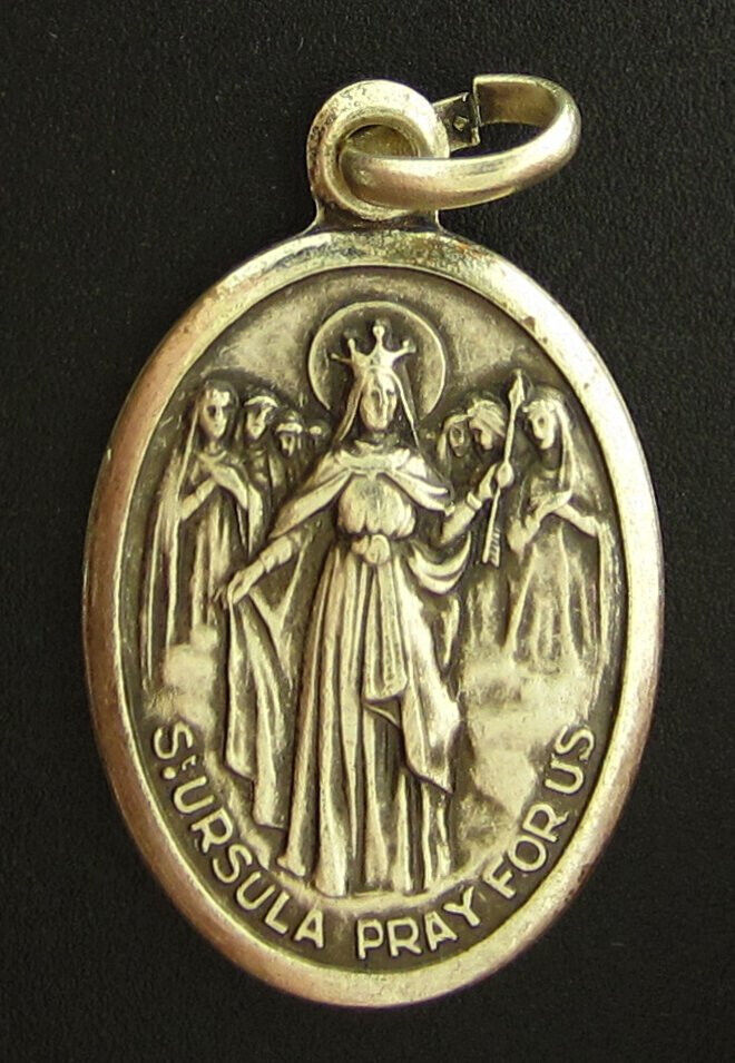 Vintage Saint Ursula Medal Religious Holy Catholic Saint Angela