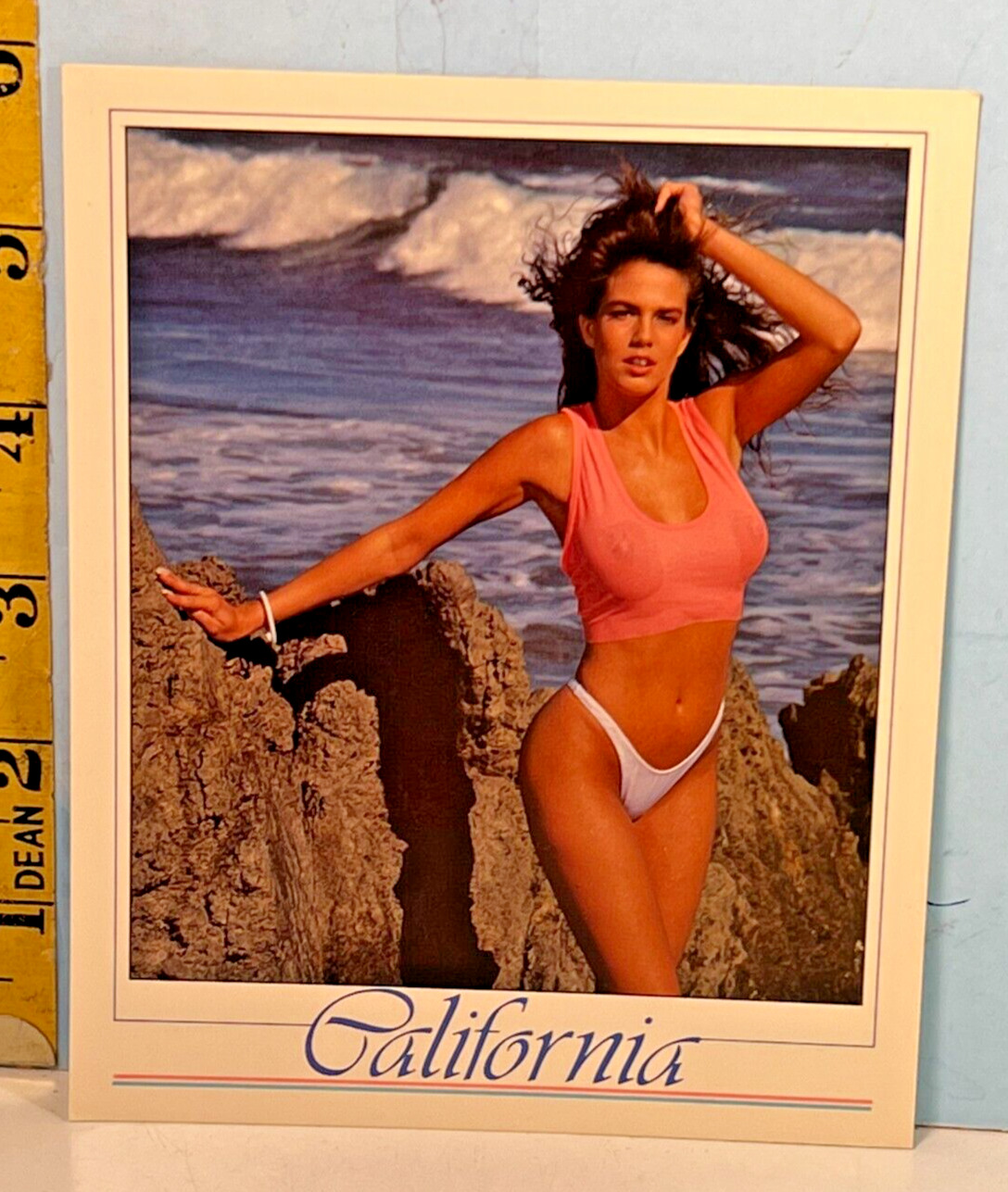 1990 Gold Coast Collection Pinup Cheesecake Postcard: California Yellow Bikini