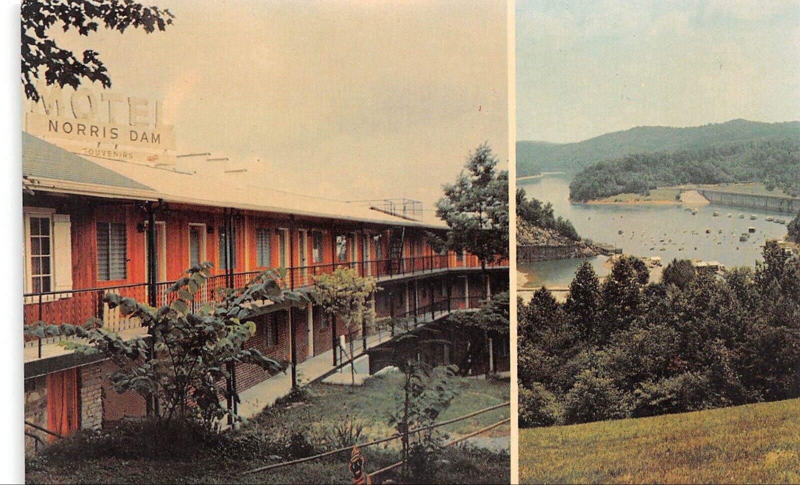 Resort Norris Dam Motel Norris Lake Tennessee TN Chrome Postcard 8418