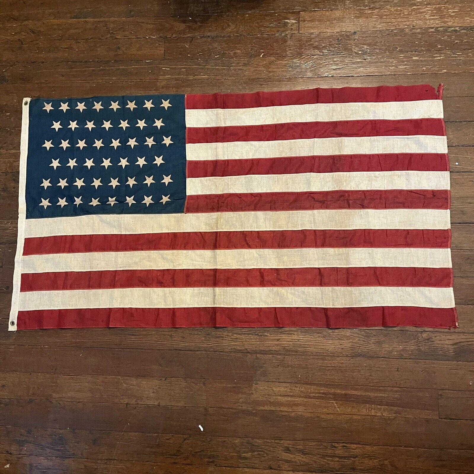 Antique RARE Patriotic 46 Star American Flag 1907 - 1912  4\' 9\