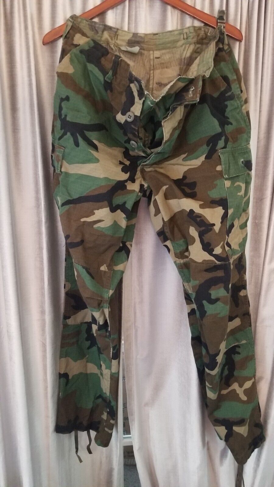 Army Woodland Camo BDU Pants Hot Weather Large Regular Trousers USGI Hunting