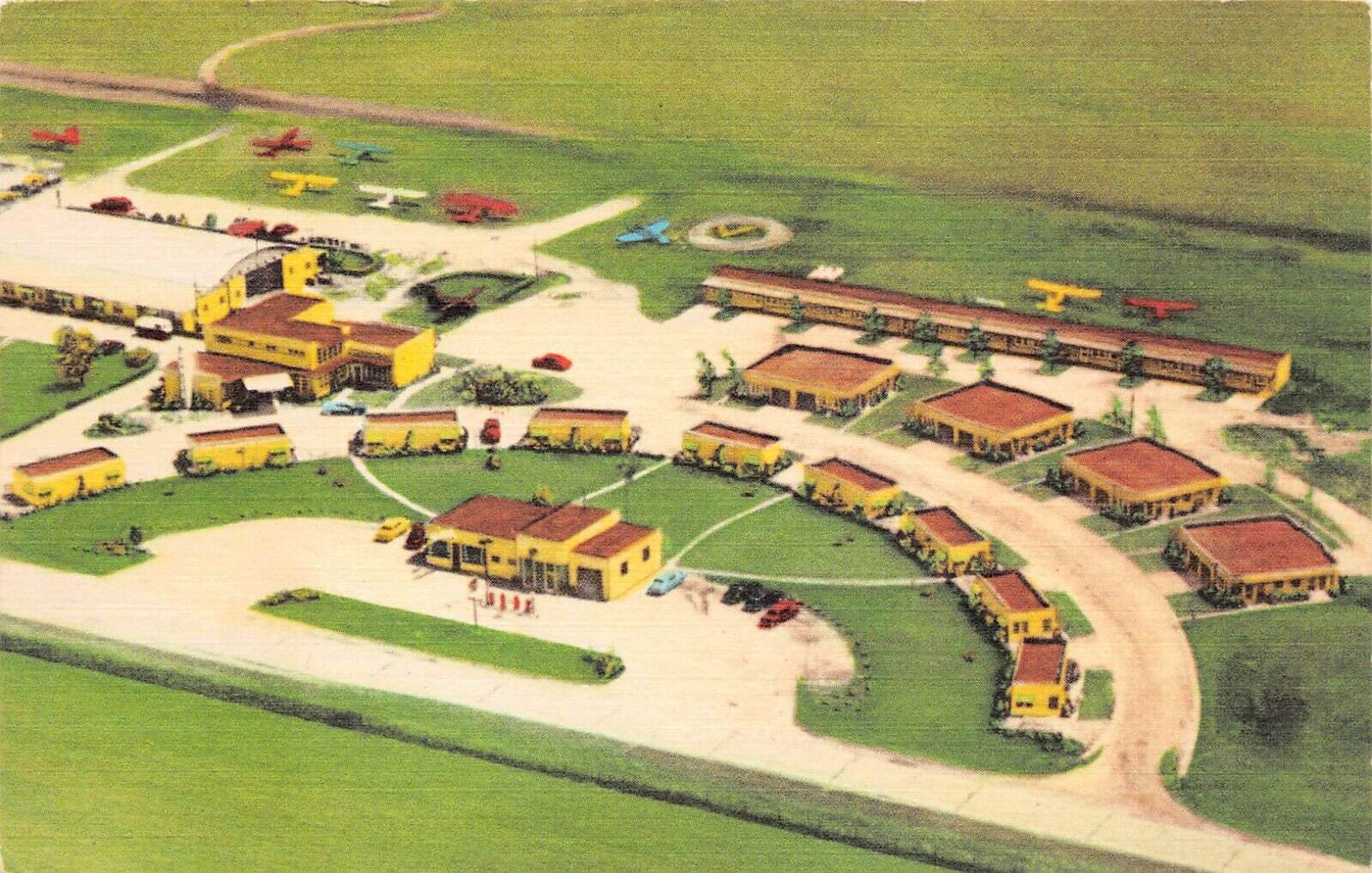 Greenfield Mexico MO Missouri Air Park Motel Hwy 54 Advertising Vtg Postcard U3
