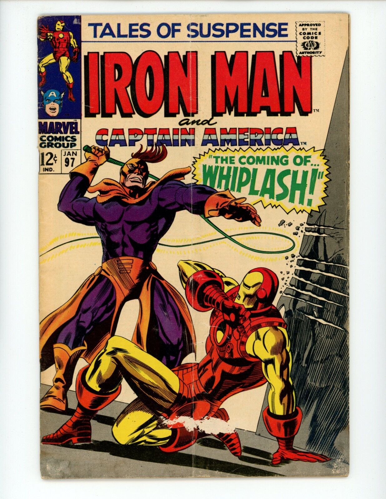 Tales of Suspense #97 Comic Book 1968 VG+ Marvel 1st App Whiplash Iron Man